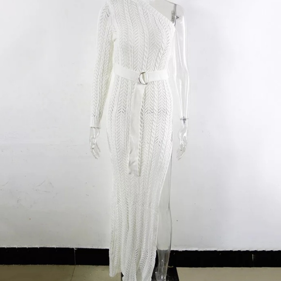 One Sleeve Knit Dress - Picture 6 of 8